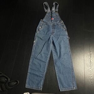 REVOLT Vintage Small‎ Blue Jean Overalls Dungarees Straight Leg Pockets 90s